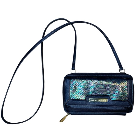 Juicy Couture Crossbody Wallet with Iridescent Mermaid Print and Gold Hardware - Picture 2 of 11